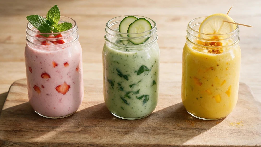 Image de smoothie riche en nutriments, idéal en période de sèche.