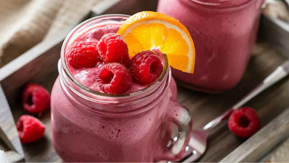 Smoothie frambroise vu du haut