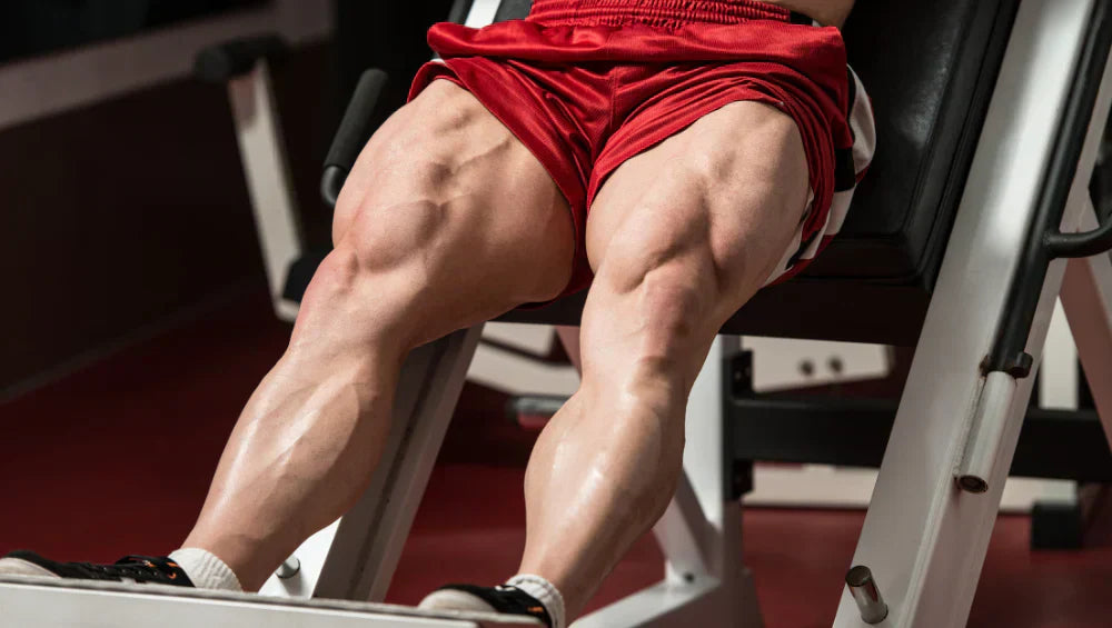 Jambes musclé en train d'effectué un exercice sollicitant les quadriceps