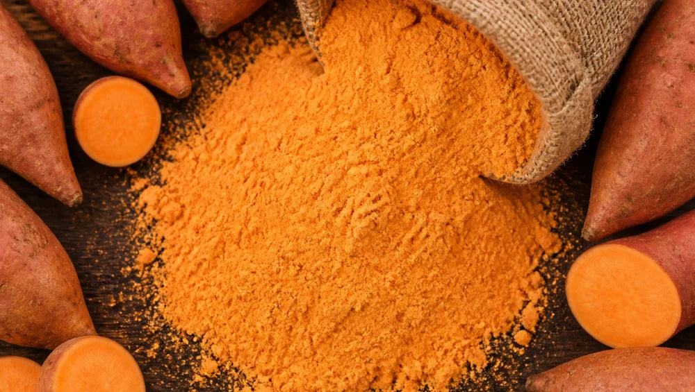 Image d'une farine de patate douce orange.